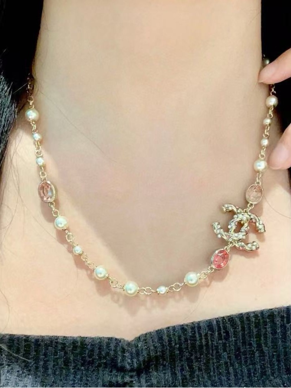Chanel Pearl & Crystal CC Necklace – Gold Tone - Coming Soon